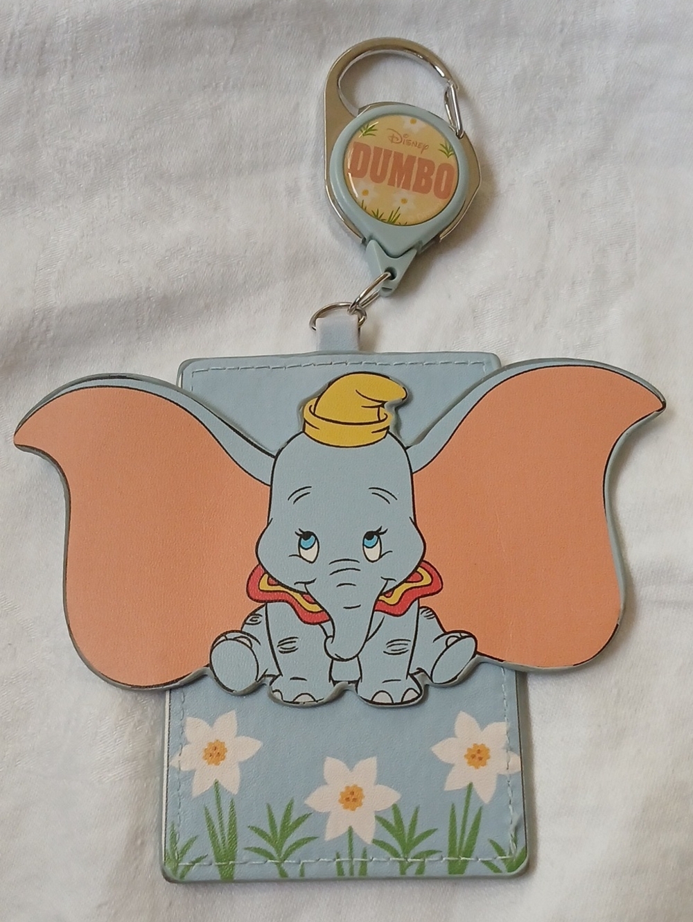 Disney DUMBO Elephant Ears Floral Retractable Lanyard ID Holder